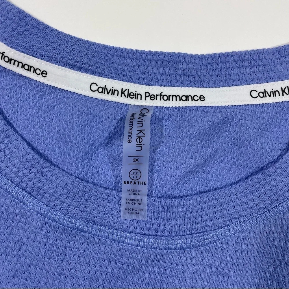 CK Calvin Klein Performance Ruched Tank Top Blue Purple - Picture 4 of 6